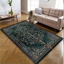 Gothic Floral Mandala Dark Area Rug, Boho Gothic Living Room Area Decor, 32*20inch /84*60inch,Perfect Choice For Gift ,Stylish And High-Quality Rugs, Perfect For  Decorations And GiftsHome Decor, The Best Choice For Gothic-Style Birthday Gifts - 黑色 - 查看 4