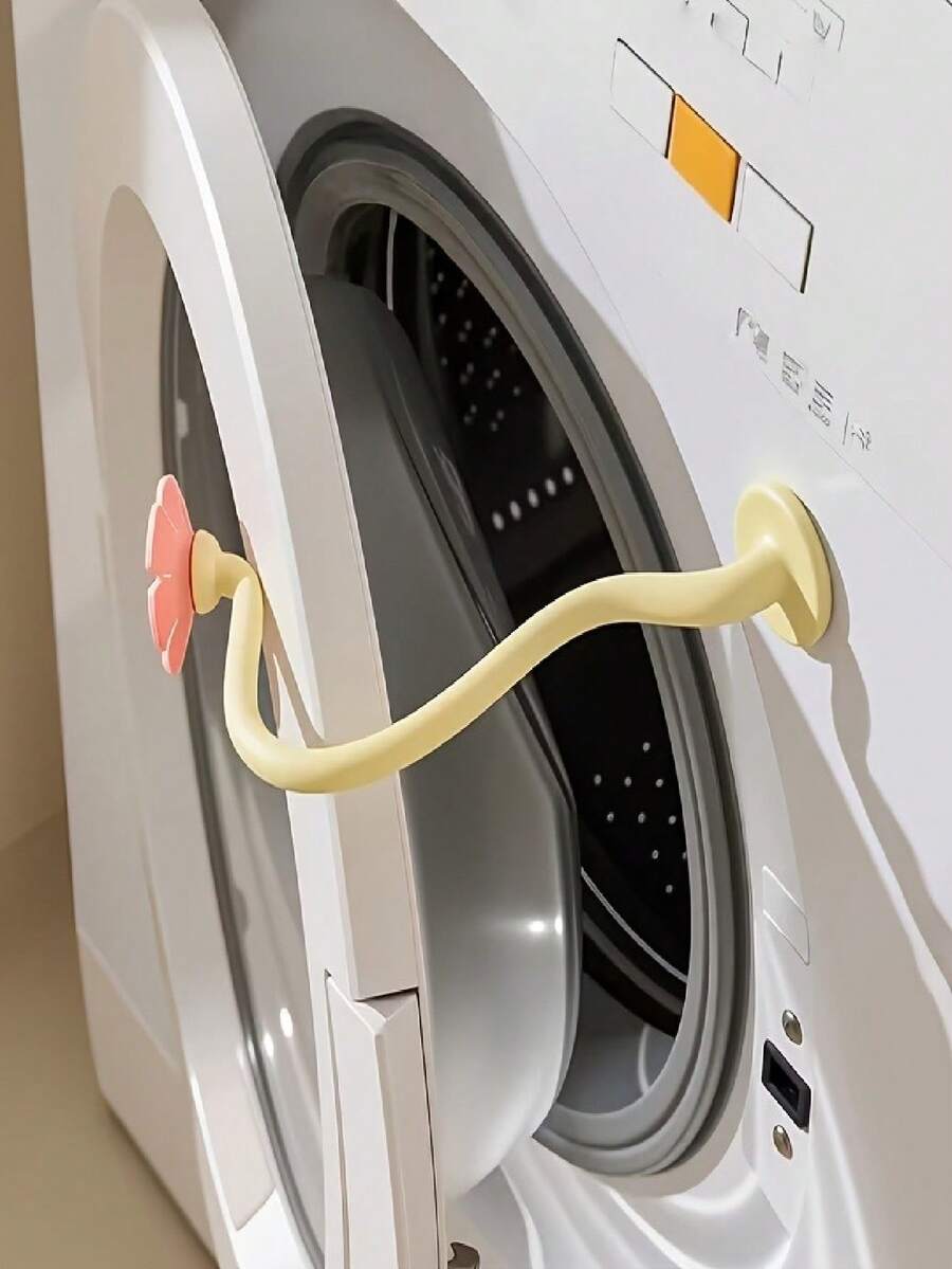 2pcs Washing Machine Flower Vent Clips | Suitable For Household Use, Detachable Support Rack For Drum Washing Machine, Magnetic Adsorption, Can Be Used As Door Stop, Decoration Or Washing Machine Door Holder, Plastic Material, 4 Applicable Scenarios - Multicolor - View 1