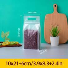 Set de 10/20/40/50 piezas de bolsas con cremallera transparentes y mate con asas, aptas para uso doméstico, reutilizables, para viajes, almacenamiento de caramelos, frutos secos, aperitivos, galletas, té, frutas, con sellado hermético, también adecuadas para almacenamiento y conservación en cocinas comerciales, accesorio ideal para vacaciones, bodas y fiestas. - Escarchado - Ver 30