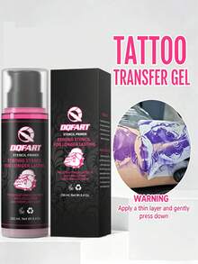 DQFART - Tattoo Transfer Gel, Easy To Apply, Long-Lasting, Non-Fading, Non-Smudging, Quick Drying, Pleasant Scent, & , Reusable & Removable, 240ML 8.4oz Bottle - View 2