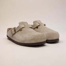BIRKENSTOCK Boston Soft Footbed - Authentic Suede Leather Clogs | Viral 2026 "Clean Fit" Slip-On Loafers | Premium German Engineering Closed-Toe Slides | Sophisticated Minimalist Year-Round Mules | High-End Ergonomic Comfort Clogs - 灰褐色 - 查看 3