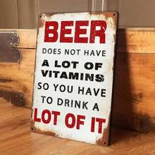 1pc Funny Beer Lover Sign - "Beer Contains No Significant Vitamins" High Quality Aluminum Metal Plaque - 1PC - View 7