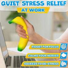 Soft Cute Banana Simulator, Slow Rebound Stress Relief Fruit Squeeze Toy, Fun And Stress-Relieving, Soft Plush Banana - A - View 1