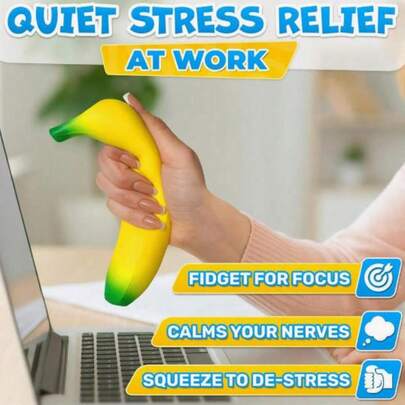 Soft Cute Banana Simulator, Slow Rebound Stress Relief Fruit Squeeze Toy, Fun And Stress-Relieving, Soft Plush Banana