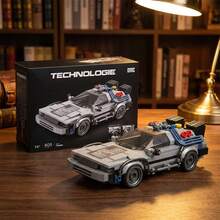 M MENBIS 1:24 Time Machine Classic Movie Sci-Fi Racing Car Building Blocks MOC Model Sport Cars Toys Back Future Bricks Vehicle Festival Gifts For Adult 400+Pcs Collectible Model Ornament - Multicolor - View 2