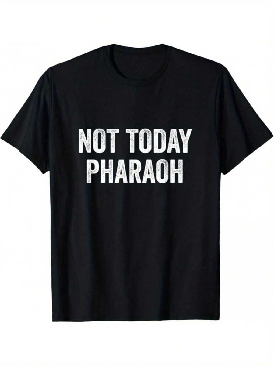 Hoy No, Faraón, Camiseta Humorística de Pesaj, , Egipto, Éxodo - Negro - Ver 1