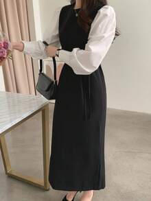 Women Midi Dresses - Black - View 8