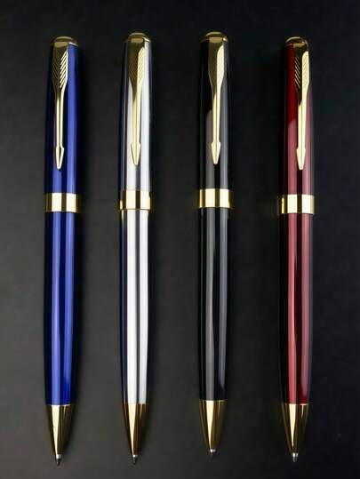 Metal Ballpoint Pen, Black Ink, Medium Tip (0.5mm), Smooth Writing, Refillable, Business Gift Pen, Signature Pen, Unisex, Suitable For Office/Administrative Staff, Premium Metal Pen, Essential For Back-To-School