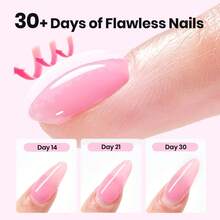 Beetles Builder Gel Low Heat Clear Gel Builder For Natural Nails Building Apex & Strengthener Extension With Detachable Liner Nail Brush For Beginner DIY Salon At Home,UV&LED Lamp Needed - 玫瑰粉 - 查看 6