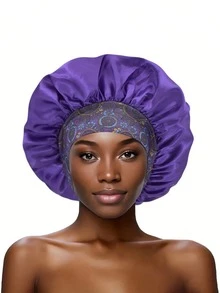 1pc Bonnet Women For Sleeping Wide Brim Elastic Band Printe(Random Print Pattern) Boho - Solid Color Floral Hat - View 18