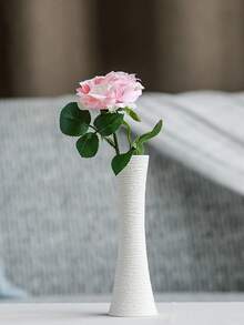 2 Color Options Tall Slim Striped Ceramic Vase, Minimalist Morandi Single Flower Vase Suitable For Dried/Fresh Flowers, Nordic Style Desktop Decor - Two-color - View 13