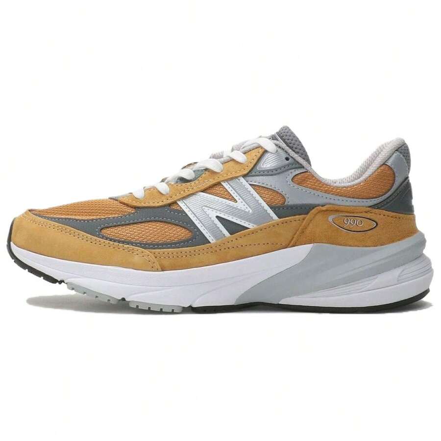 New Balance 990 V6 Wheat Silver Brown, Gray And White, D Width - Brownish-grayish-white D Width - View 1