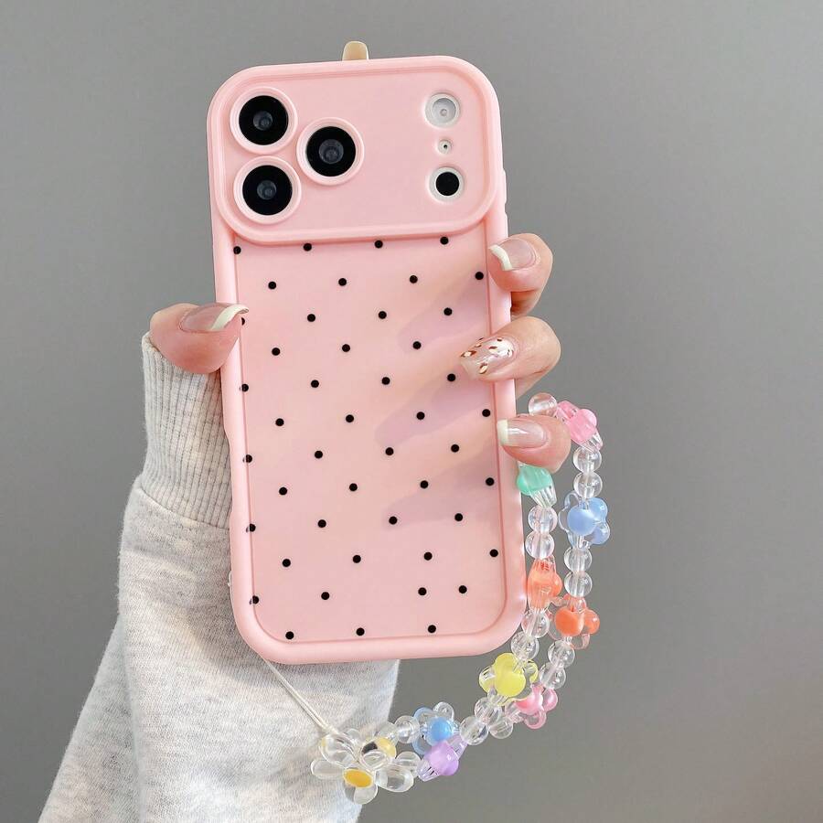 Colorful Polka Dot Phone Case, Compatible With IPhone 17/16/15 PRO MAX/15 PLUS/15 PRO/15/14 PRO MAX/14 PLUS/14 PRO/14/13 PRO MAX/13 PRO/13/12 PRO MAX/12 PRO/12 PRO MAX/11 PRO/11/XS MAX/XR/XS/7/8 PLUS, Transparent Shockproof Protective Cover, Compatible With Samsung Galaxy A14 A34 A54 A15 A25 A35 A55 S23 S23Plus S23ultra S23fe S24 S24plus S24ultra S24fe S25 S25plus S25ultra, Compatible With Redmi Note 13/14 Promax - Pink - View 1