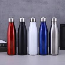 1 pièce Bouteille d'eau isolée 500 ml/16,9 oz, bouteille d'eau en acier inoxydable de forme de cola sous vide, unisexe pour sport de plein air et voyage, double paroi, pour la rentrée - Multicolore - Voir 11