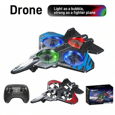 2026 Upgraded E72 RC Glider/Fighter Plane, Made Of Collision-Resistant Material With Camouflage Coating, Featuring Rolls/Descents/Hovering Functions, Suitable For Indoor/Outdoor/Competition Use, Multi-Motor Quadcopter Toy, RC Fighter Plane Toy (Including Propeller Blades), Also An Excellent Gift For Birthdays, Christmas, Halloween And Various Festivals