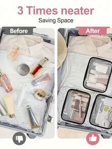 这款女士大容量拉链化妆包/旅行收纳包有黑色和粉色可选。透明腊肠犬印花增添了一丝时尚气息。采用优质、轻便、耐用的PVC材质，并配有易于清洁的拉链。专为女性和女孩设计，是必备的美容护肤收纳包！ - 彩色 - 查看 8