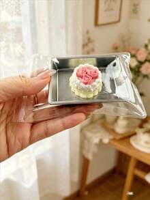 1 pieza Juguete antiestrés de postre realista 2026, con detalles de encaje de crema, de doble uso para decoración de escritorio en el hogar y juguete antiestrés - Ideal para regalos de vacaciones/cumpleaños, nuevo lanzamiento talla grande vendido - Multicolor - Ver 6