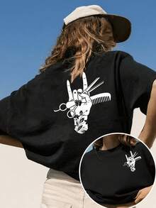 Plus Size T-Shirts - Black - View 1