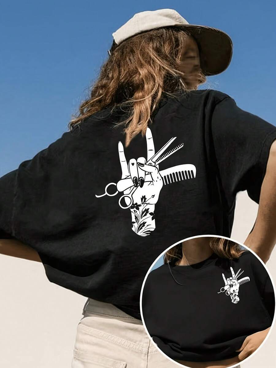 Plus Size T-Shirts - Black - View 1