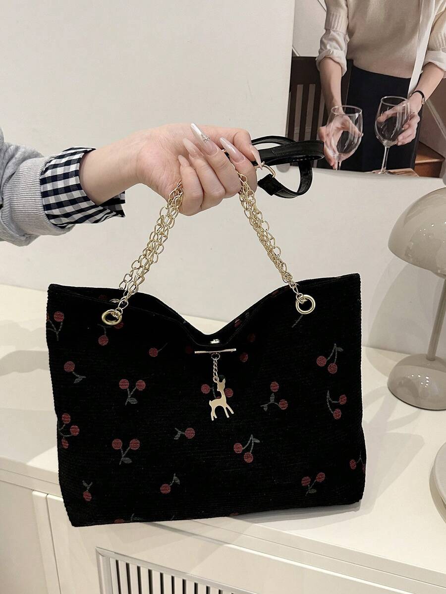 Large Capacity Handbag For Women, New Arrival Minimalist Commuting Shoulder Tote Bag - Black - View 1