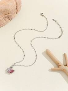 1 buah Kalung Liontin Angsa Berwarna-warni Elegan dengan Batu Zirkonia Kubik, Cocok untuk Pemakaian Sehari-hari, Kencan, dan Pesta - MultiWarna - View 6