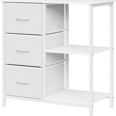Beaully Fabric File Cabinet With Carbon Steel Frame, 29.5inch Modern Printer Stand With 2 Tier Storage Shelves, Under Desk Organizer & Side Table, Storage For Home Office, Bedroom, Living Room