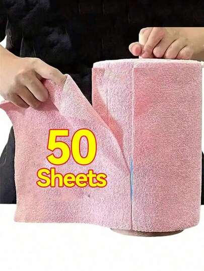 1 Roll (50pcs/20pcs) Reusable Super Soft Microfiber Towels - High Absorbency, 20x20cm, Scratch-Resistant, Machine Washable, Multi-Purpose Towels Suitable For Home, Kitchen, Dining Room, Bathroom, Room, Auto Detailing, Kitchen Cleaning Cloth, Bathroom Cleaning Cloth, Stove Cleaning Cloth, Car Cleaning Cloth, Kitchen Supplies, Bathroom Supplies, Auto Supplies, Cleaning Supplies, Ladies Gifts, Mother's Day Gifts