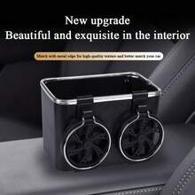 Caixa de Armazenamento Multifuncional 3 em 1 para Apoio de Braço de Carro: Porta-Lenços + Porta-Copos + Suporte para Telefone | Acessórios para Carros Femininos/Suprimentos para Carros/Itens Essenciais para Carros | Acessórios para Carros/Decoração para Carros/Armazenamento Oculto | Acessórios para Interior de Carros Femininos | Caixa de Armazenamento para Carro/Tampa para Porta-Lenços | Design Ajustável Suspenso: Porta-Copos Universal para Console Central - A - Visão 5
