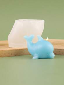 1pc Cute Jumping Dolphin Shaped Candle Silicone Mold - A-White - View 2