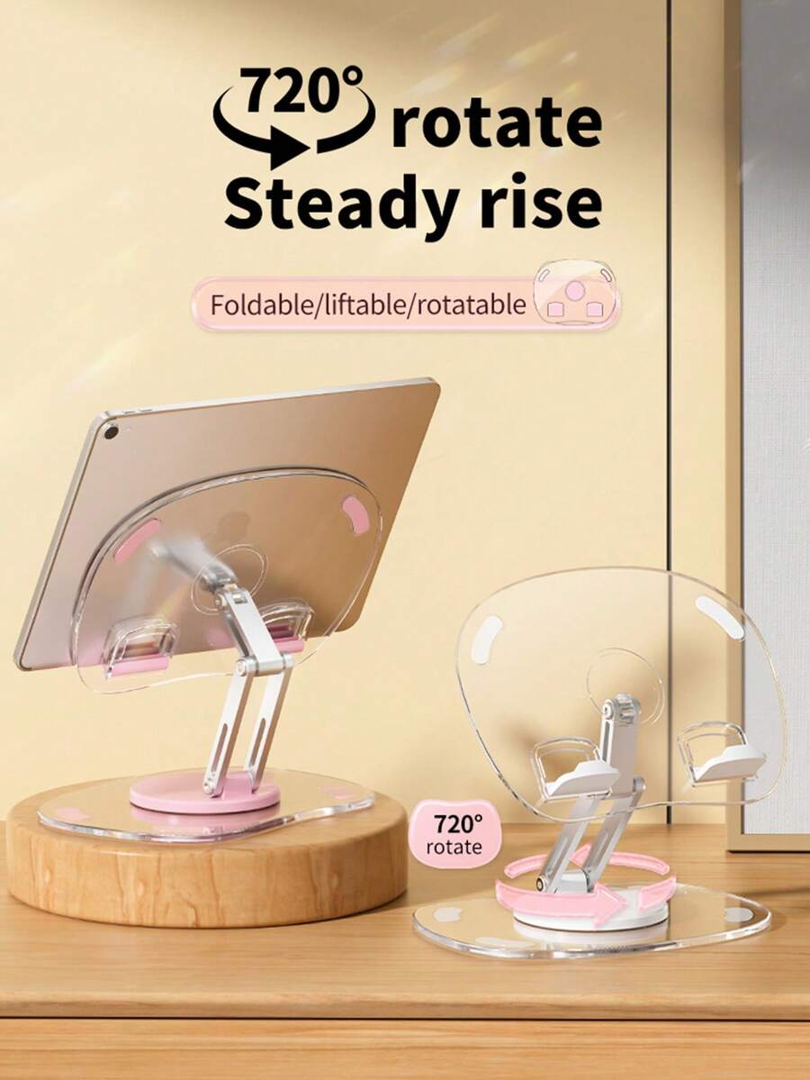 New Creative Aluminum Alloy Phone & Tablet Stand, Foldable & Height Adjustable Desktop Holder - A - View 1