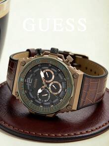 Đồng hồ đa năng GUESS Venture dành cho nam, dây đeo silicon màu nâu đen, mã GW0326G2 - màu đen - Xem 3