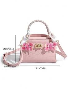 Elegante bolso de mano de primavera/verano con textura de piedra, exquisita bolsa de hombro de seda retro de alta gama, bolso cruzado de mujer de diseño único y alta calidad, adecuado para citas, cenas, compras, fotografía y otras ocasiones - Rosa - Ver 7