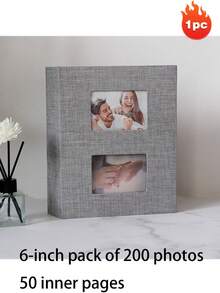 1 buah Album Foto Linen 6/8 Inci 100/200 Kantong, Sampul Keras dengan Jendela Tampilan Depan, Album Foto Selip, Warna Polos, Berbagai Gaya, Cocok untuk Foto Keluarga, Pernikahan, Bayi, Perjalanan, Album Penyimpanan, Sempurna untuk Hadiah Ulang Tahun, Hari Valentine, dan Hari Jadi - E - View 13