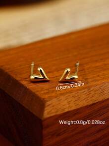 1 par de pendientes con forma de corazón de plata de ley 925, diseño suave y elegante, adecuado para uso diario, ir al trabajo y citas - Amarillo Oro - Ver 3