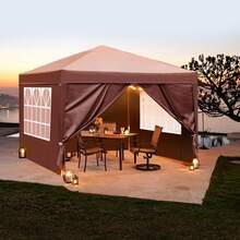 Pop Up Gazebo With Sides Blue Outdoor Canopy Wedding Party Tent - Gris - Ver 6