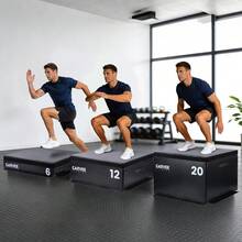 Caja pliométrica suave apilable y ajustable – Plataforma de espuma segura para HIIT, gimnasio en casa, step ups, entrenamiento de fuerza – Construcción robusta – 4 pulgadas - 12 pulgadas - Ver 6