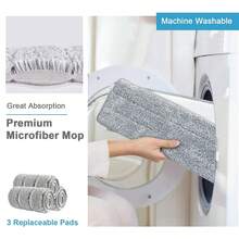 Commercial Dust Mops With Bucket, White Spin Mop With 3 Replacement Pads, Adjustable Stainless Steel Handle, Easy To Use For Home And Business Cleaning, Perfect For Floors, Kitchen, And Office - Magic Mop - View 6