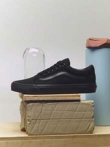Vans Old Skool 男女通用运动鞋 透气吸汗 弹性好 多功能 日常易洗 户外跑步 黑色 VN000D3HBKA - 黑色 - 查看 1