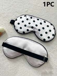 1pc Polka Dot Faux Silk Elastic Sleep Eye Mask - Multicolor - View 14