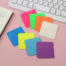 160 Sheets Square/Round PET Transparent Index Stickers, N-Times Reusable Bookmarks, Aesthetic Markers For Office, School & Study, 8 Colors - one-size - View 5