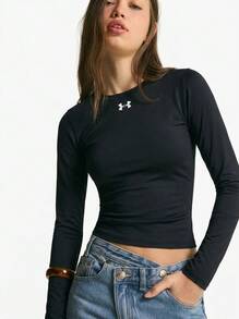 Under Armour 女士运动T恤和背心 轻盈透气 吸汗速干 易于搭配 训练 健身房 瑜伽 日常穿着 黑色 1305681 - 黑色 - 查看 1