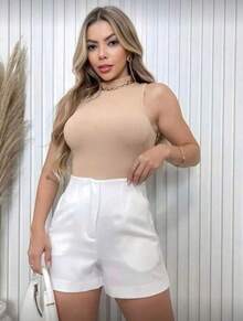 3-PIECE TAILORED SHORT KIT NEW FASHION 2025 - BLACK WHITE CARAMEL - View 4