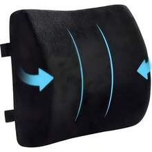 1 pieza Cojín de soporte lumbar de espuma de memoria con doble hebilla, alivia la fatiga de la cintura. Adecuado para oficina, hogar, conducción y otros escenarios. Cubierta desmontable y lavable. - 1PC - Ver 9