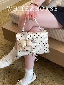 Bolso de lunares, bolso de hombro de verano elegante y versátil, bolso cruzado lindo - Beis - Ver 1