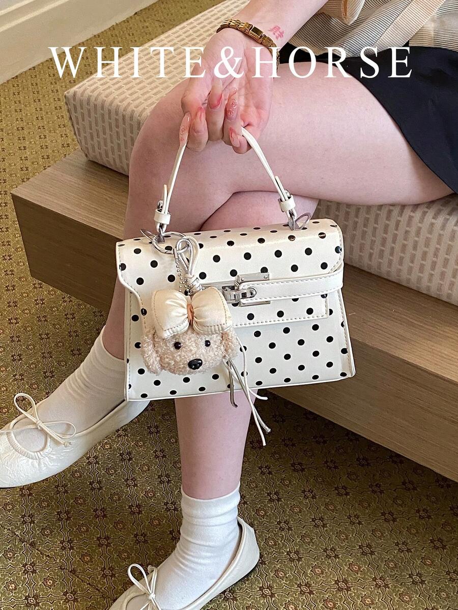 Bolso de lunares, bolso de hombro de verano elegante y versátil, bolso cruzado lindo - Beis - Ver 1