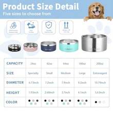 StarSpeed Stainless Steel Dog Bowls With Rubber Bottom Non-Slip Double Wall Metal Outdoor Dog Food And Water Bowls Weighted Insulated Pet Feeding Bowl For SmallMedium Sized Dogs Or Cats - Trắng - Xem 3