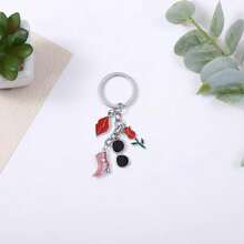 Móc khóa mặt dây chuyền hình mặt trời, môi, hoa hồng hoạt hình bằng kim loại sáng tạo, móc khóa xe hơi phong cách độc đáo, phụ kiện dành cho cặp đôi - Nhiều màu - Xem 9