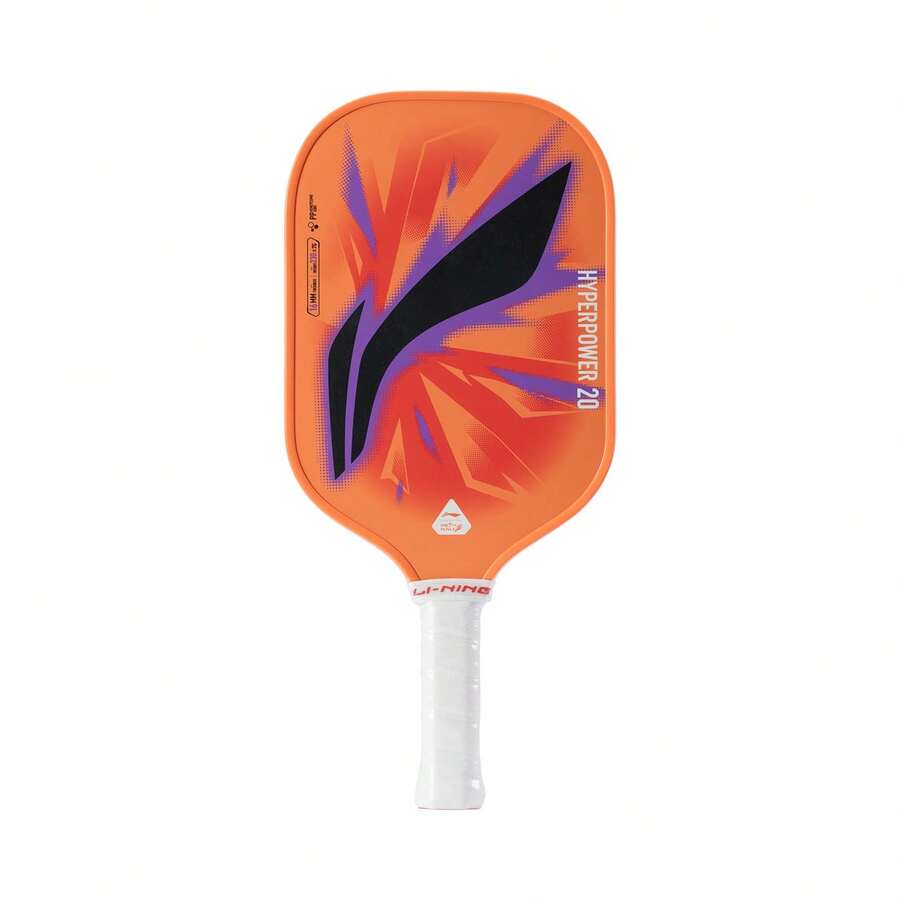 Pala de pickleball LI-NING HYPERPOWER 20, superficie de fibra de vidrio de 16 mm, raqueta de nivel básico Power Type ACPV021 ACPV023 ACPV025 - Naranja fluorescente - Ver 1