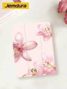 1pc Pink Hawaiian Hibiscus Flower Print Tablet Protective Case, Compatible With IPad 10.2 Inch, IPad Pro 2021/2020, IPad 9th/10th Gen, IPad (A16) 11 Inch 11th Gen 2025, Galaxy Tab A8 10.5 Inch 2022, Matepad 10.4/Tab, Anti-Drop, With Pencil Slot, Support Sleep/Wake - Multicolor - View 5