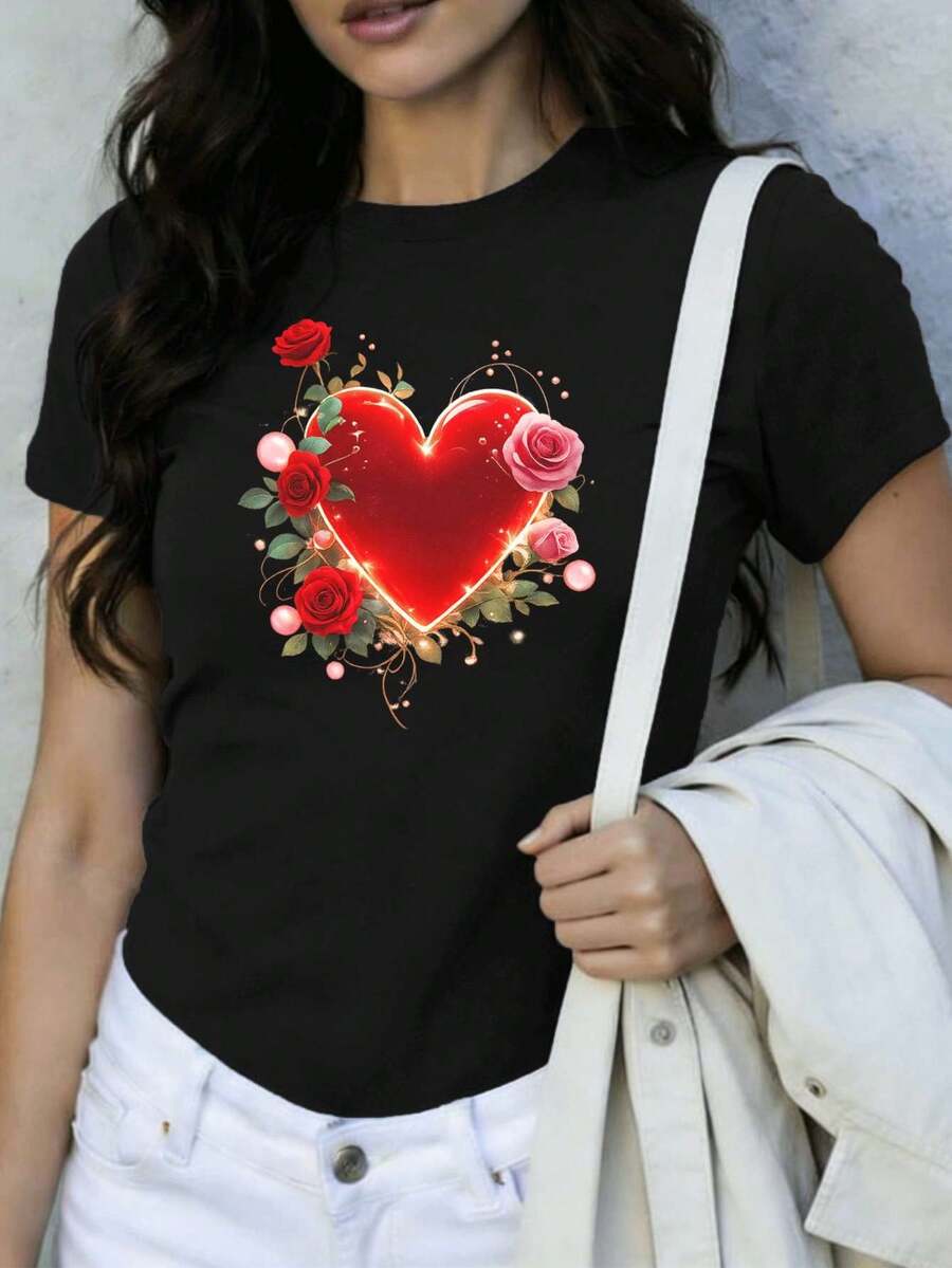 Dam-T-shirts - Svart - Visa 1